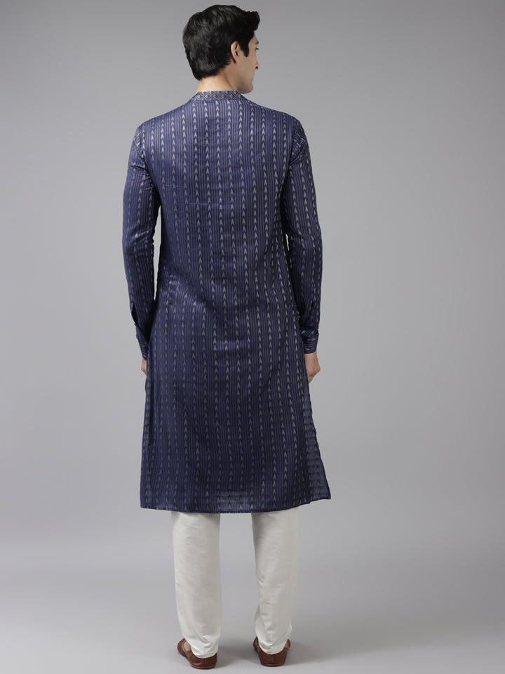 Handwoven Straight Silk Kurta with Pyjama