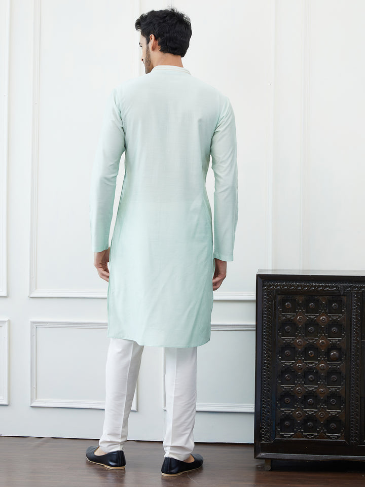 Solid Pure Cotton Straight Kurta with Gota Neck Design