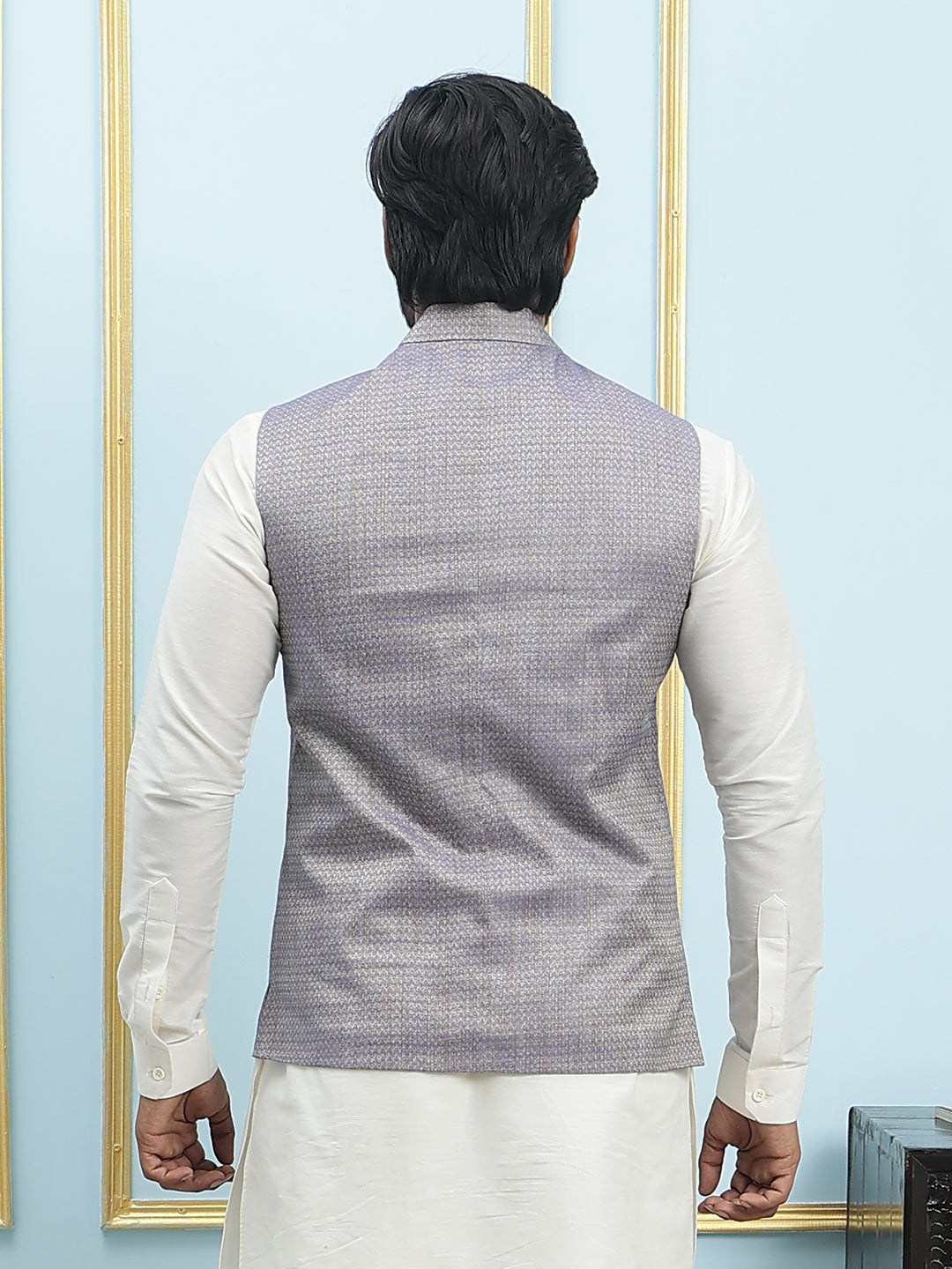 Woven Jacquard Nehru Jacket