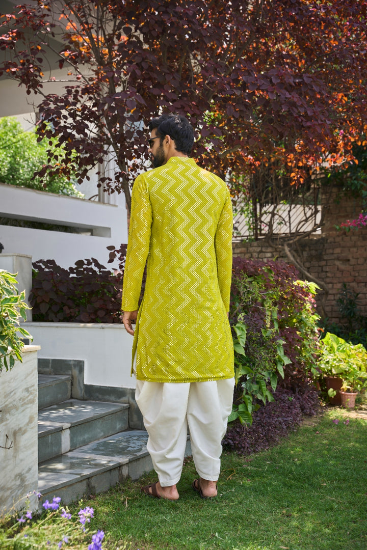 Sequins Embroidered Kurta With Patiala Salwar