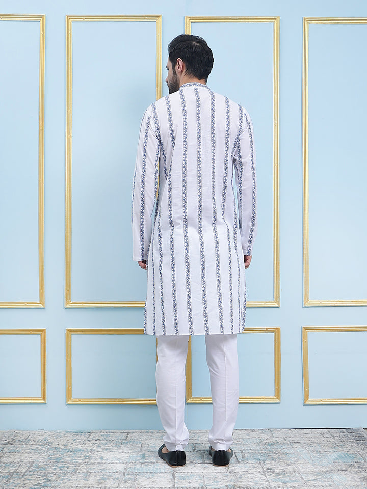 Embroidered Pure Cotton Straight Kurta