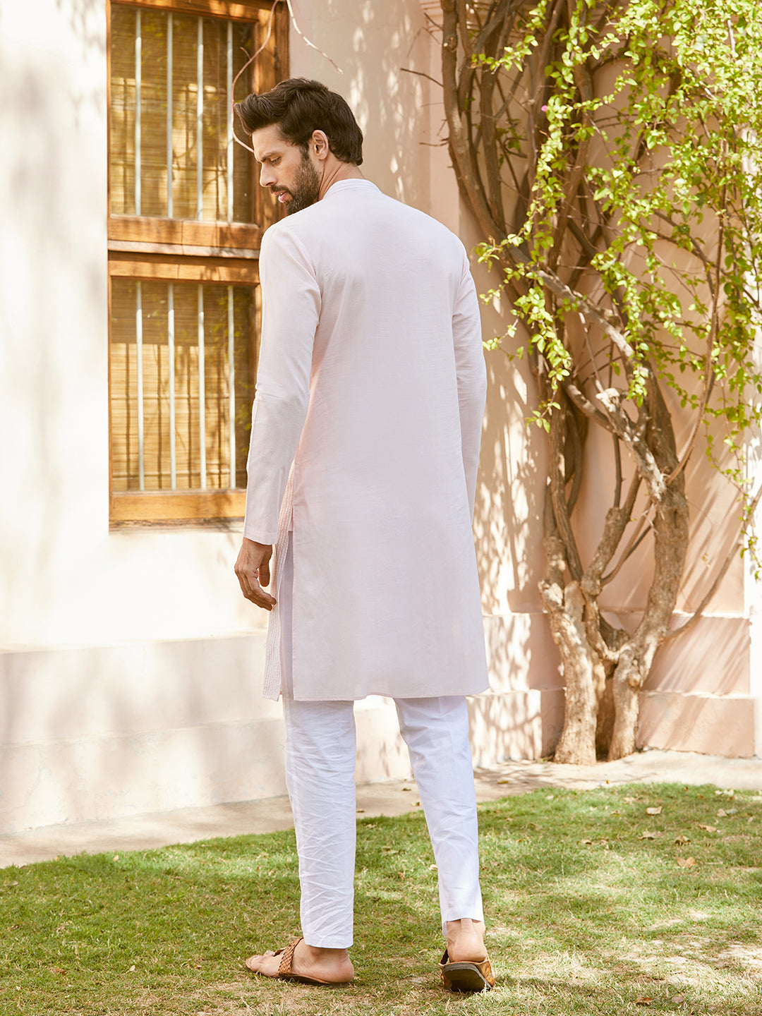 Thread Worked Pure Cotton Straight Kurta with Pyjama