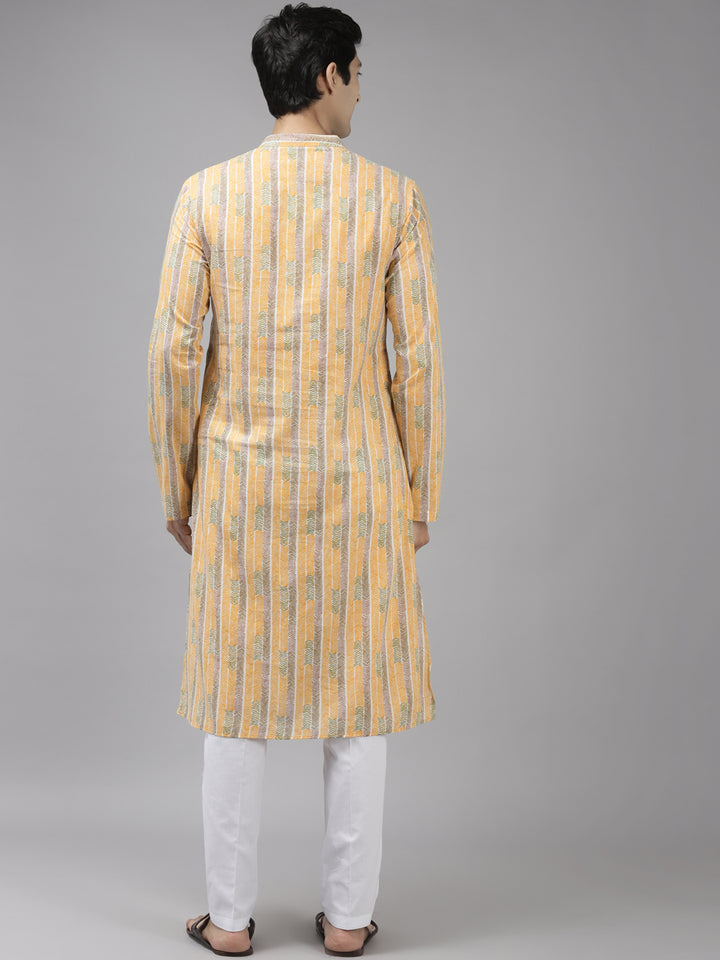 Self-Printed Pure Cotton Straight Kurta