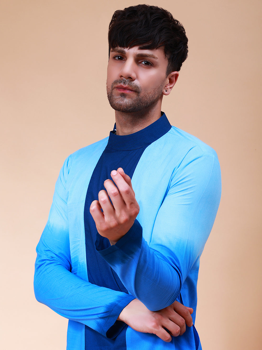 Ombre Dyed Pure Cotton Kurta with Pyjama – Blue