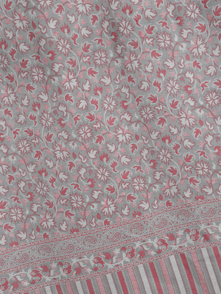 Tweedle Men’s Traditional Kani Shawl for Winters - Grey, Size - 40 x 80 inches