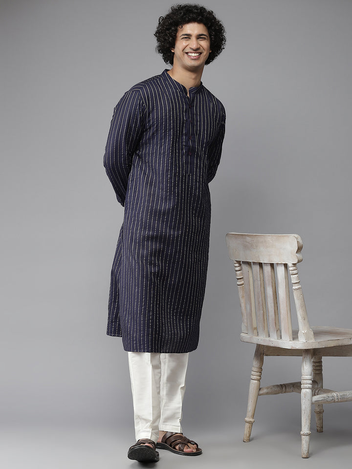 Silk Woven Straight Kurta with Pyjama