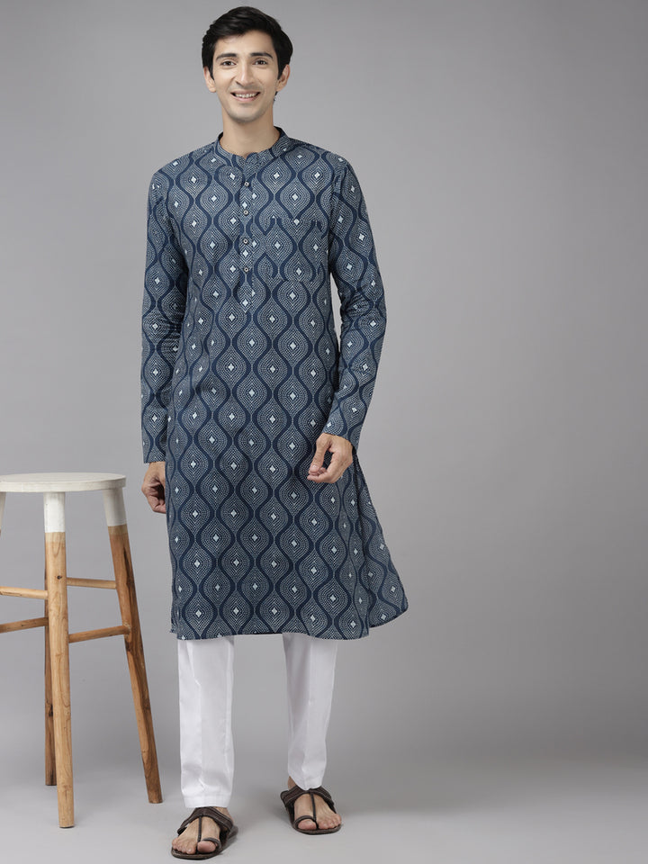 Printed Straight kurta with Pyjama