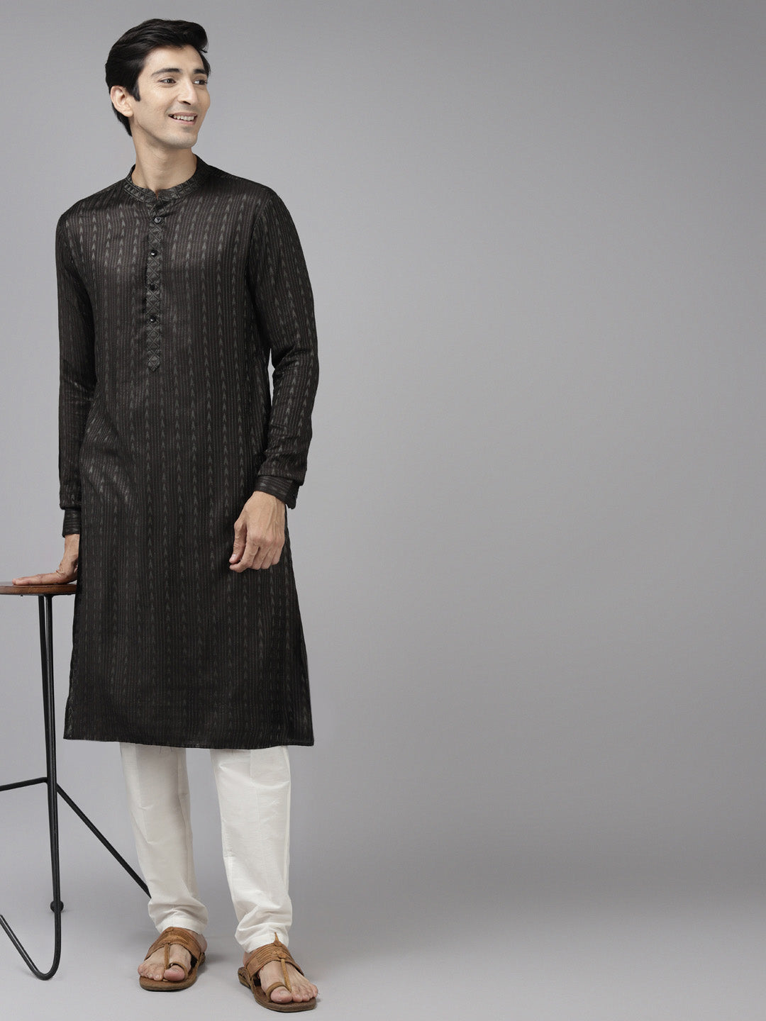 Silk Woven Straight kurta with Pyjama