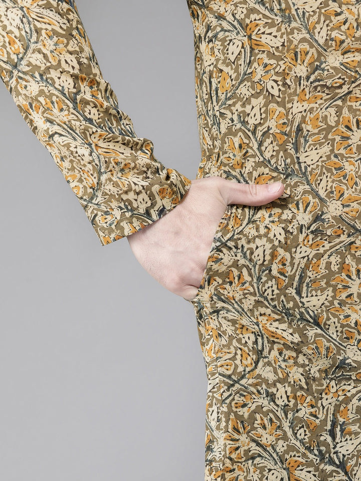 Handcrafted Block printed Kalamkari straight Sustainable kurta
