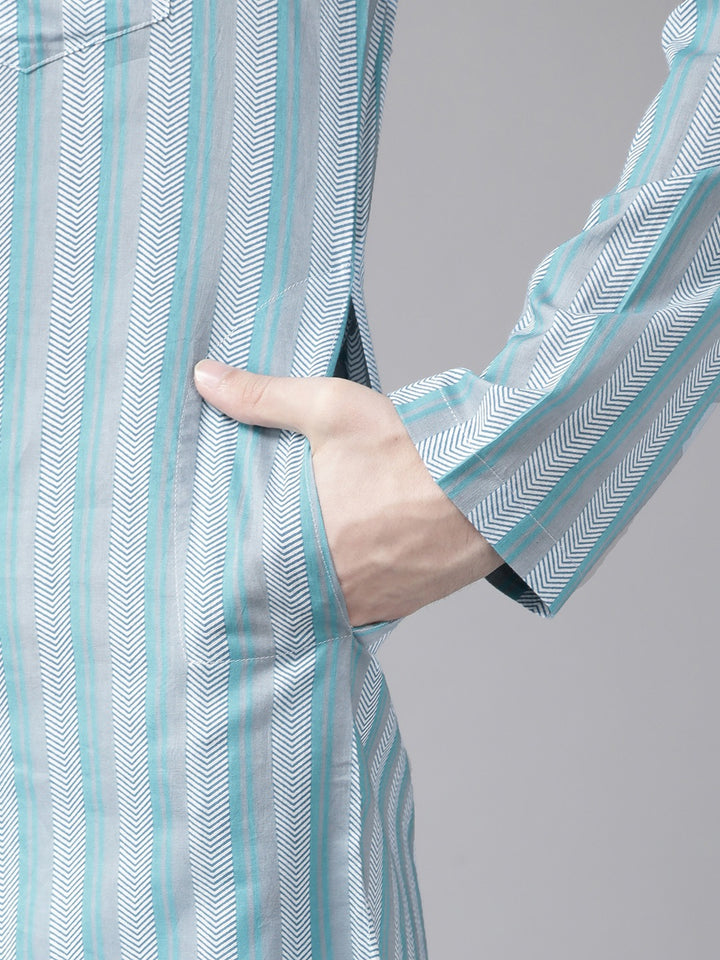 Men Multi Printed Straight Kurta