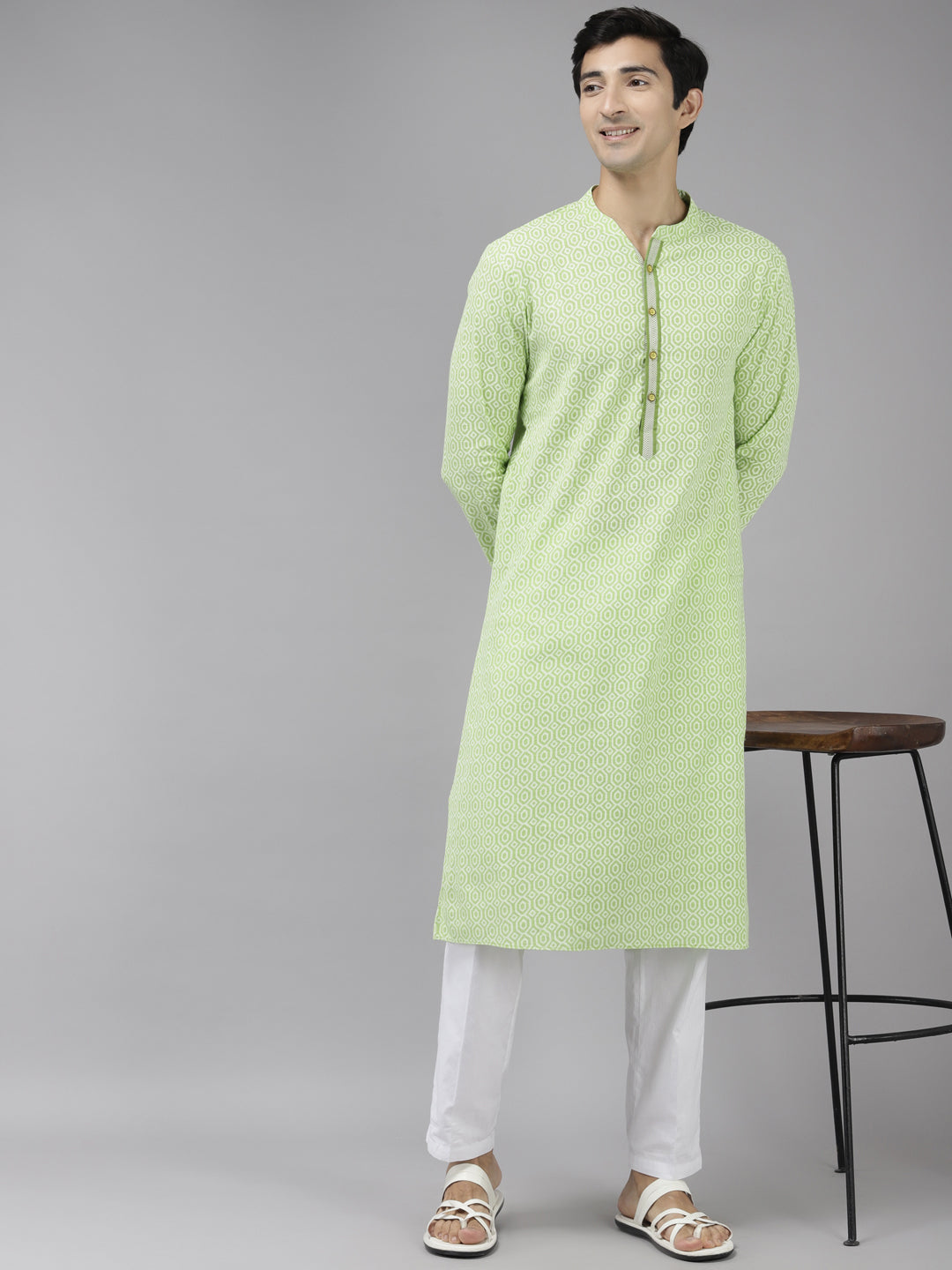 Printed Pure Cotton Straight kurta with Pyjama