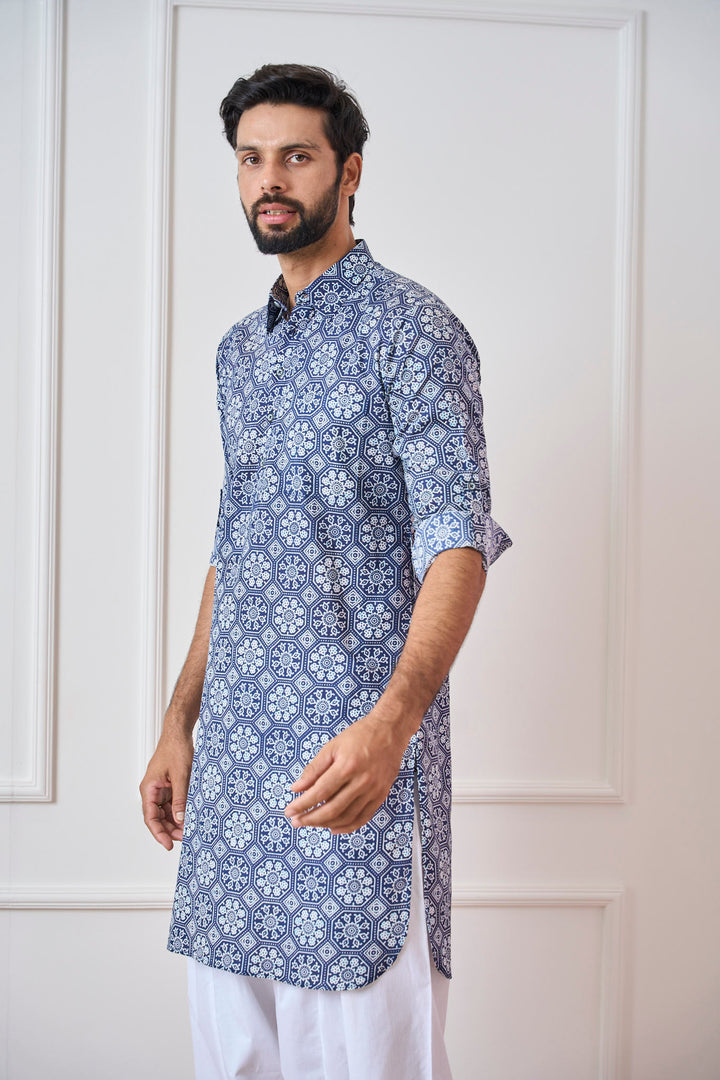 Pure Cotton Printed Pathani Kurta