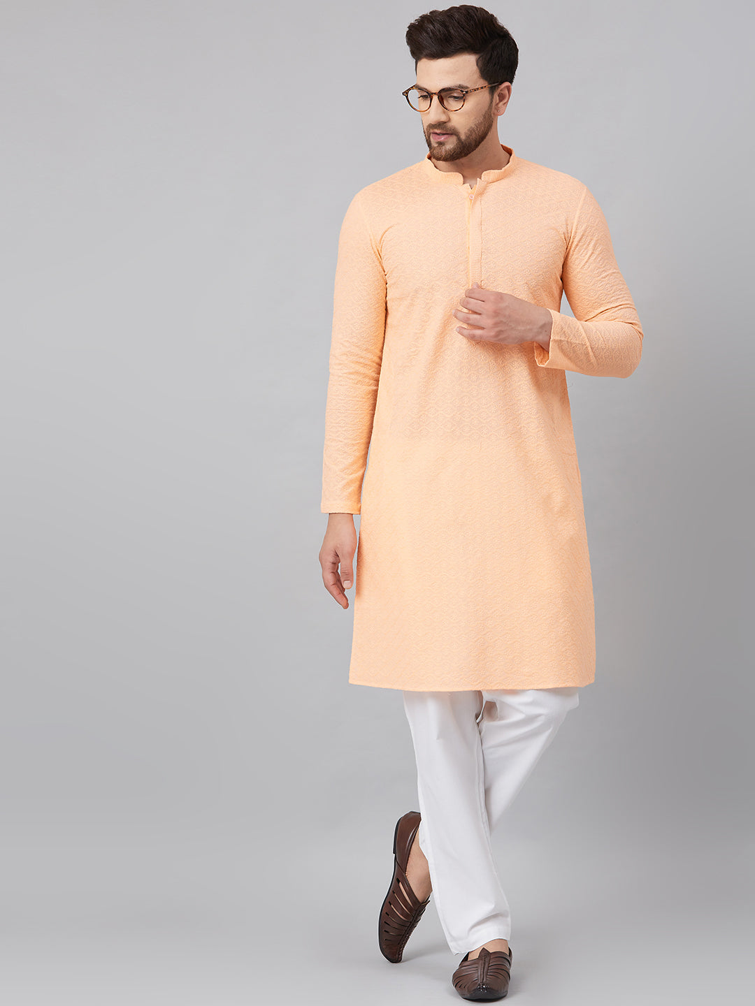 Chikankari Embroidered Straight kurta