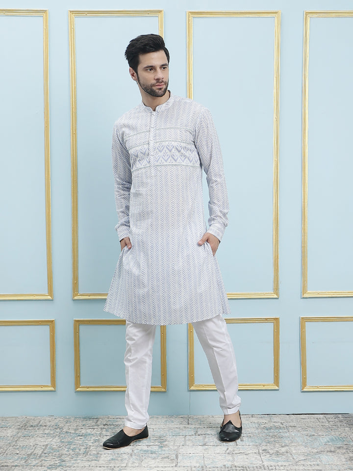 Printed Pure Cotton Straight Kurta with Princess Panel