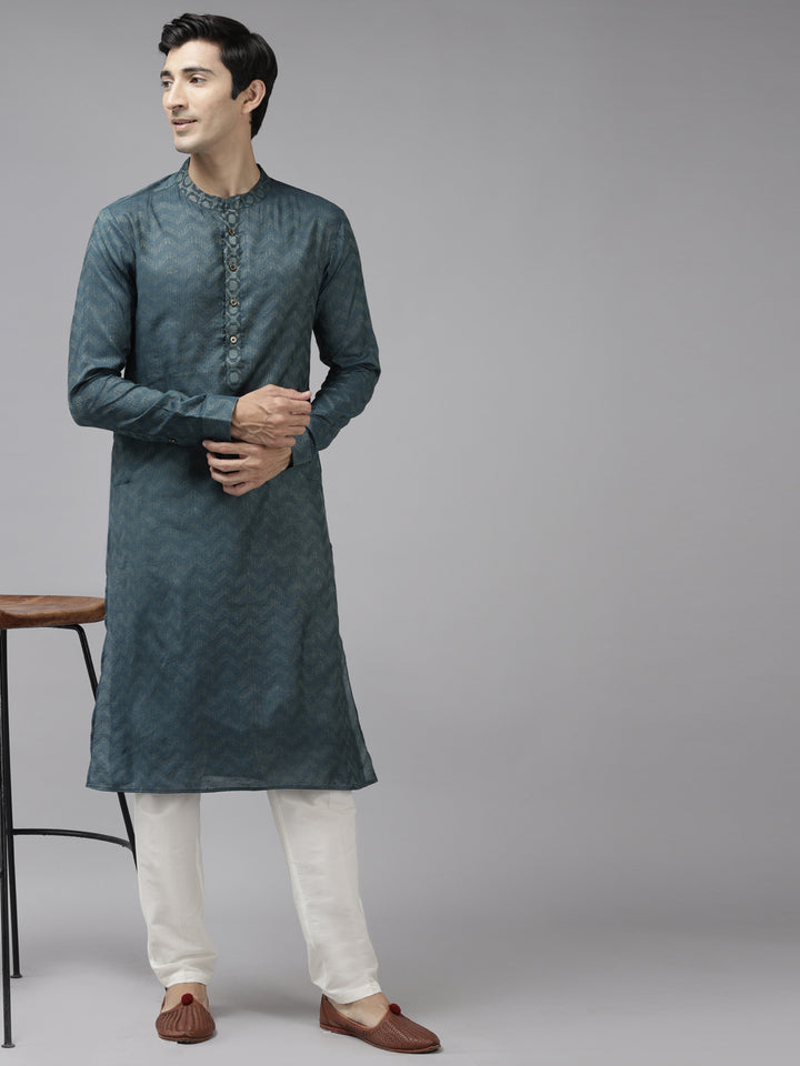 Silk Woven Straight kurta with Pyjama