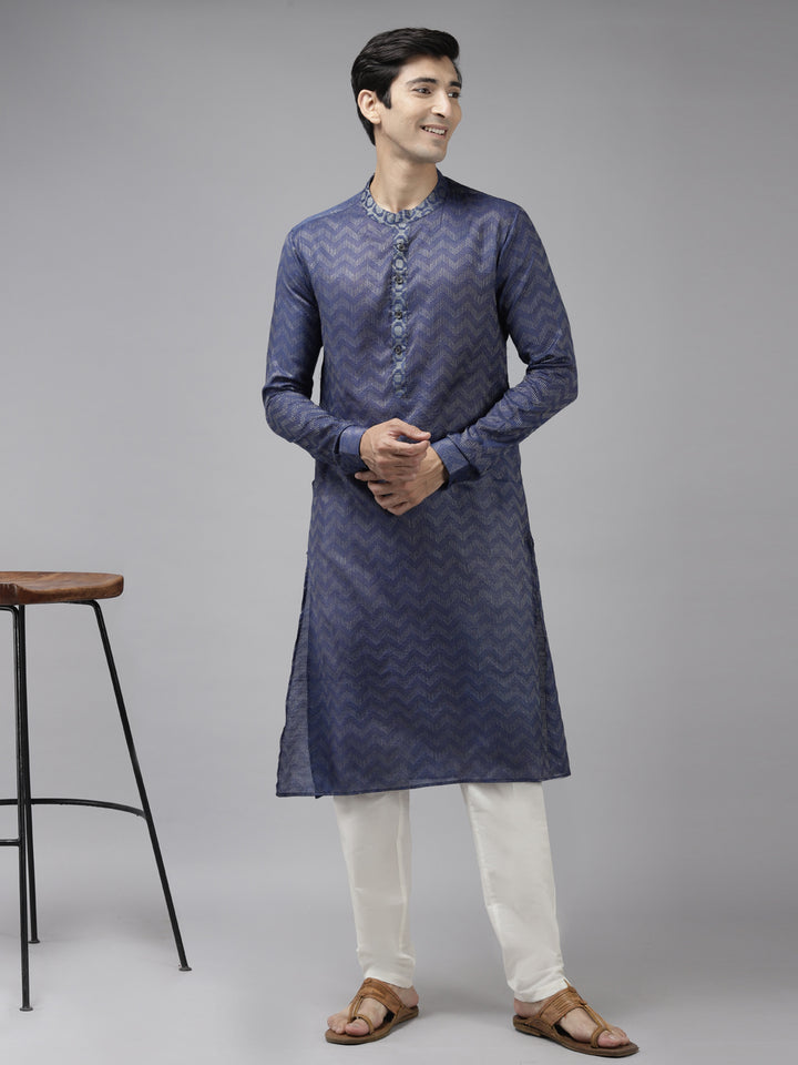 Silk Woven Straight kurta with Pyjama