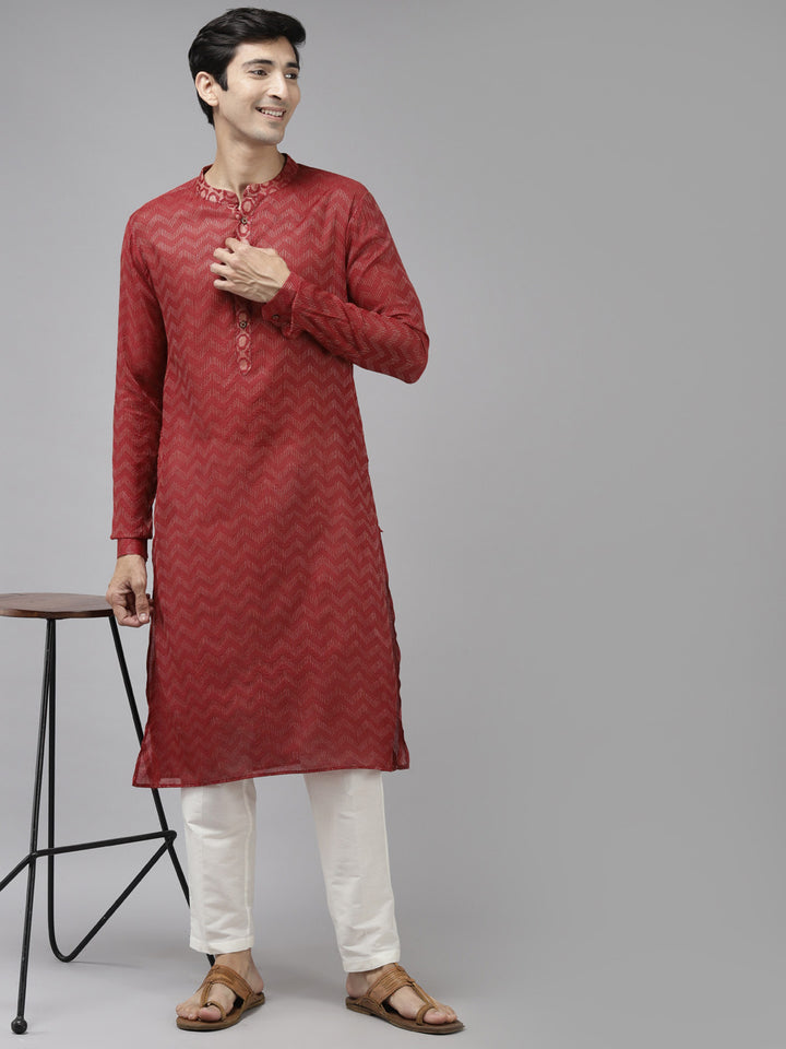 Silk Woven Straight Kurta