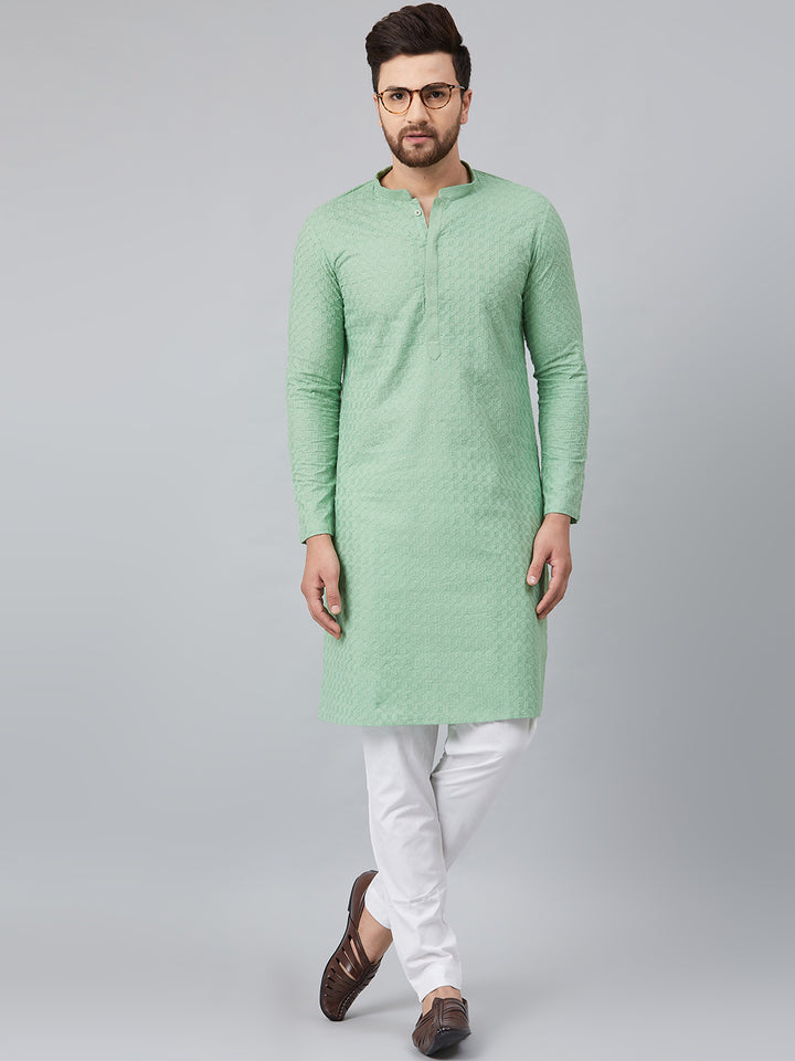 Chikankari Embroidered Straight kurta with Pyjama