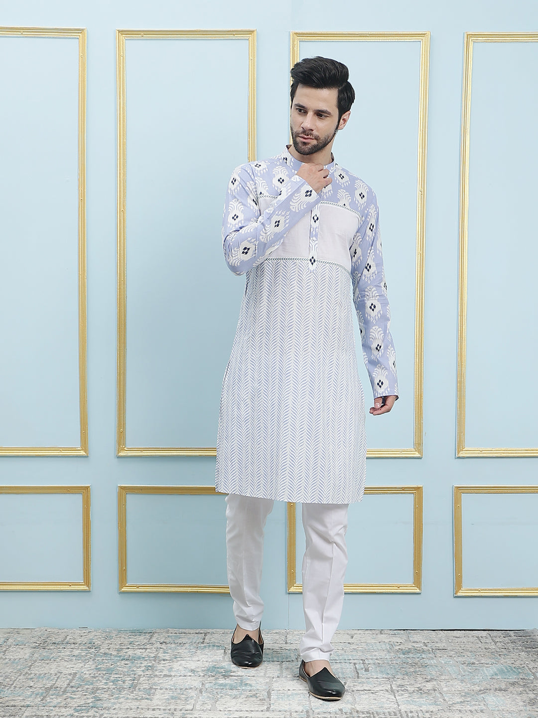 Printed Pure Cotton Straight Kurta with Princess Panel