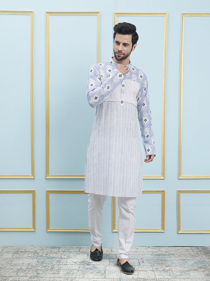 Printed Pure Cotton Straight Kurta with Princess Panel