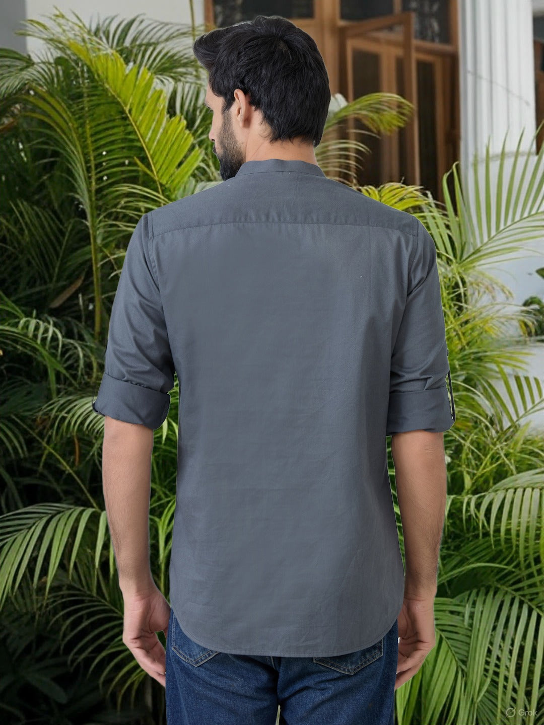 Men Pack of 2 Olive & Grey Cotton Solid Short Kurta