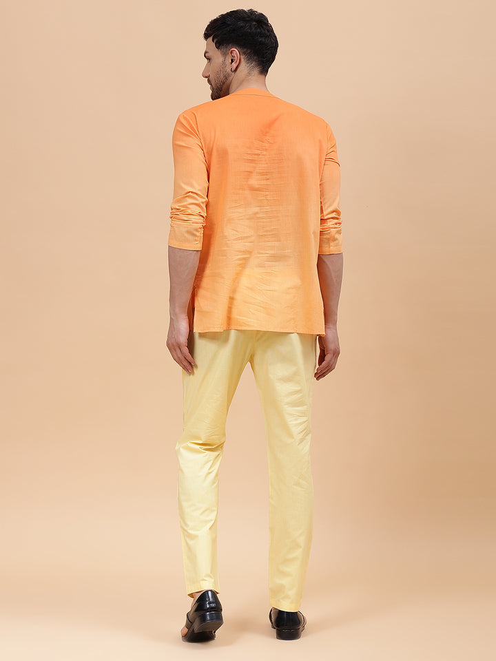 Ombre Dyed Pure Cotton Short Kurta with Pyjama