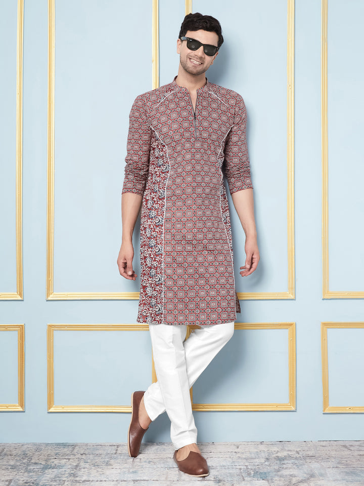 Ajrakh Printed Kurta With Pyjama