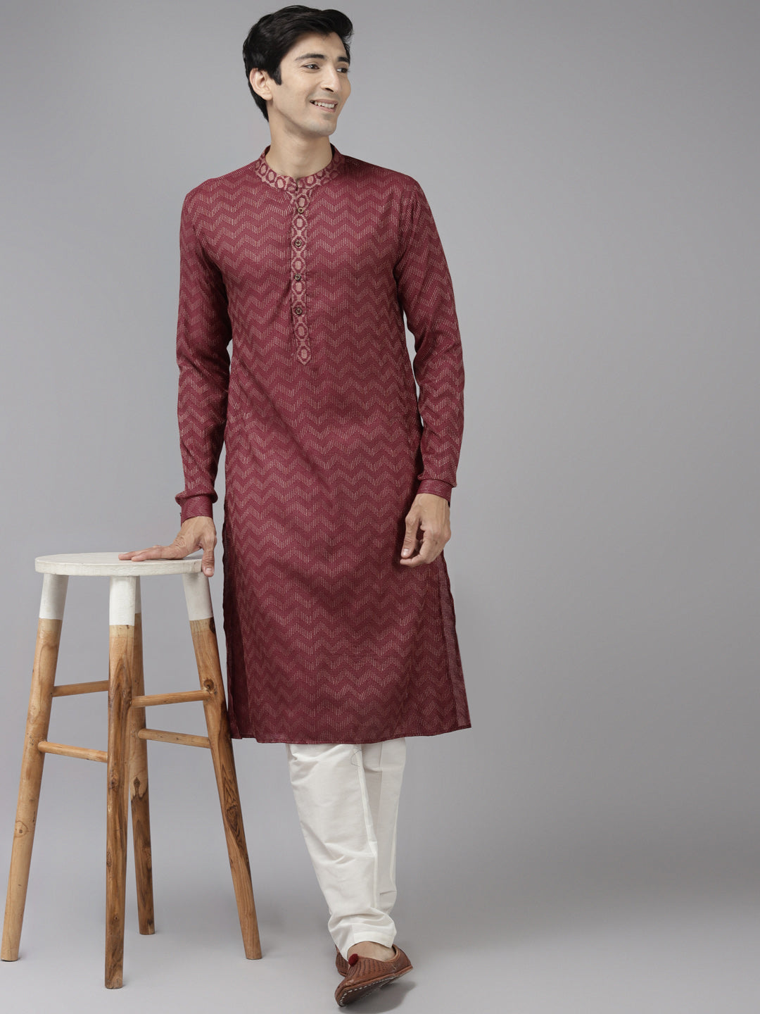 Silk Woven Straight kurta with Pyjama