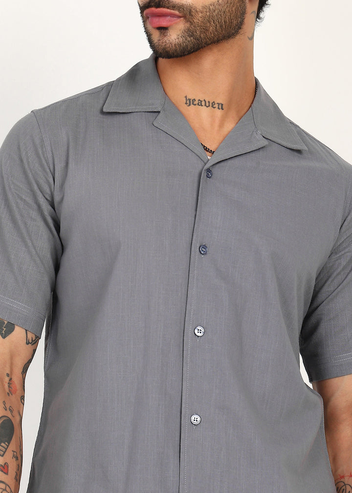 Fabmade Slate Ease Linen Shirt