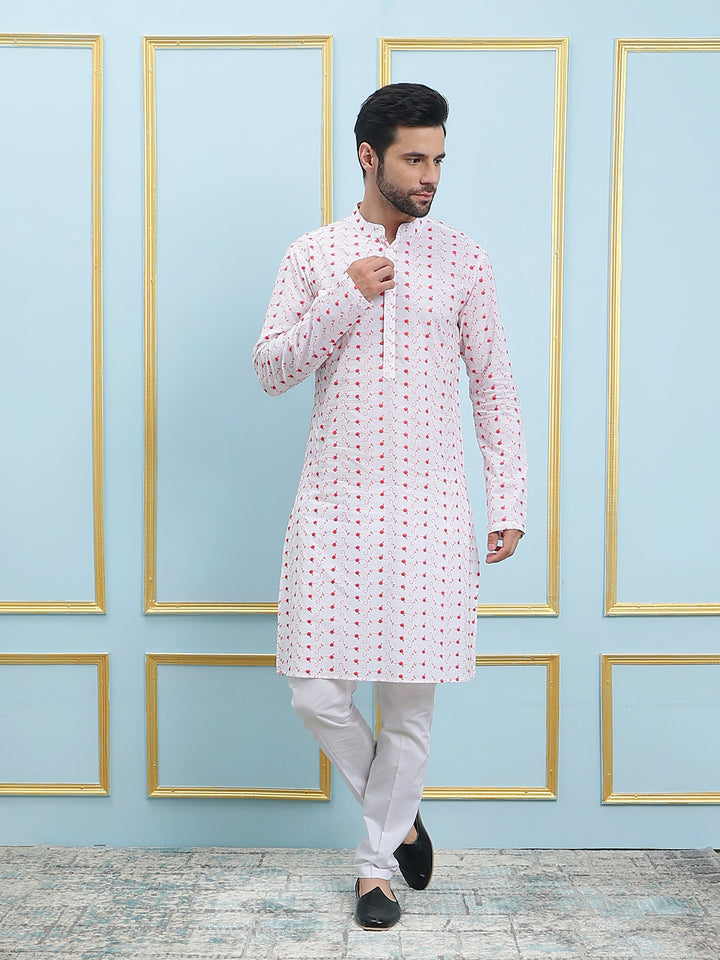 Embroidered Pure Cotton Straight Kurta