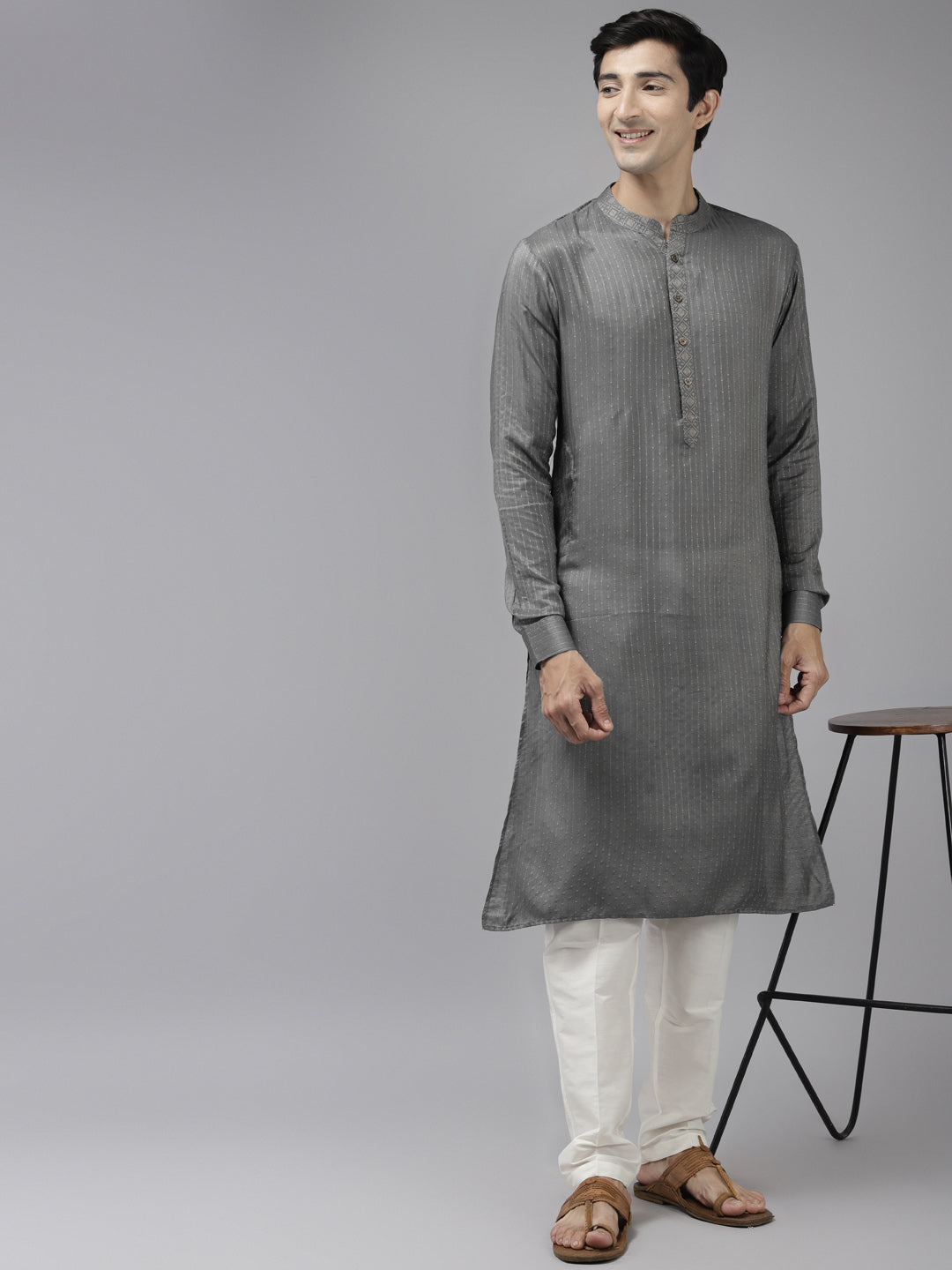 Silk Woven Straight kurta with Pyjama