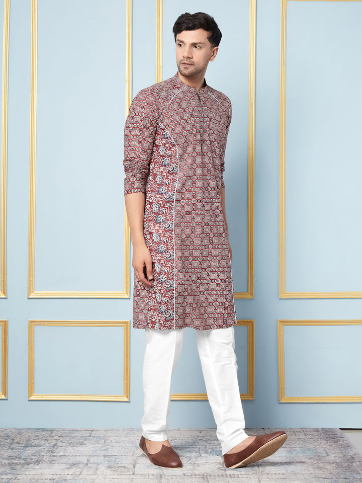 Ajrakh Printed Kurta With Pyjama