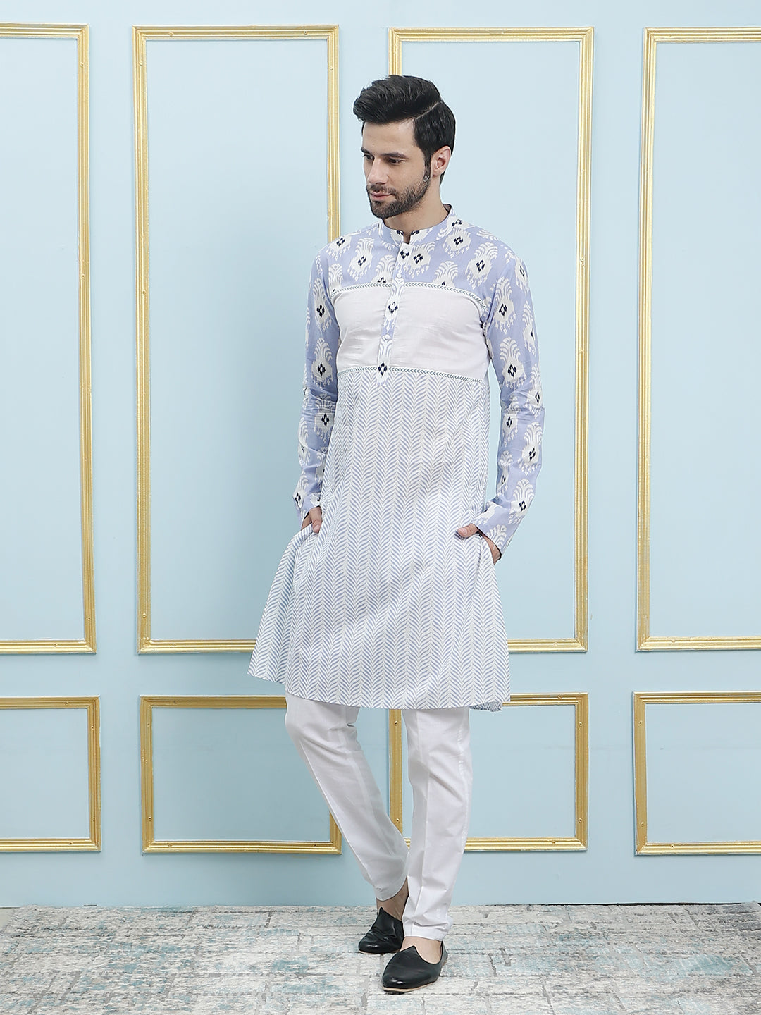 Printed Pure Cotton Straight Kurta with Princess Panel