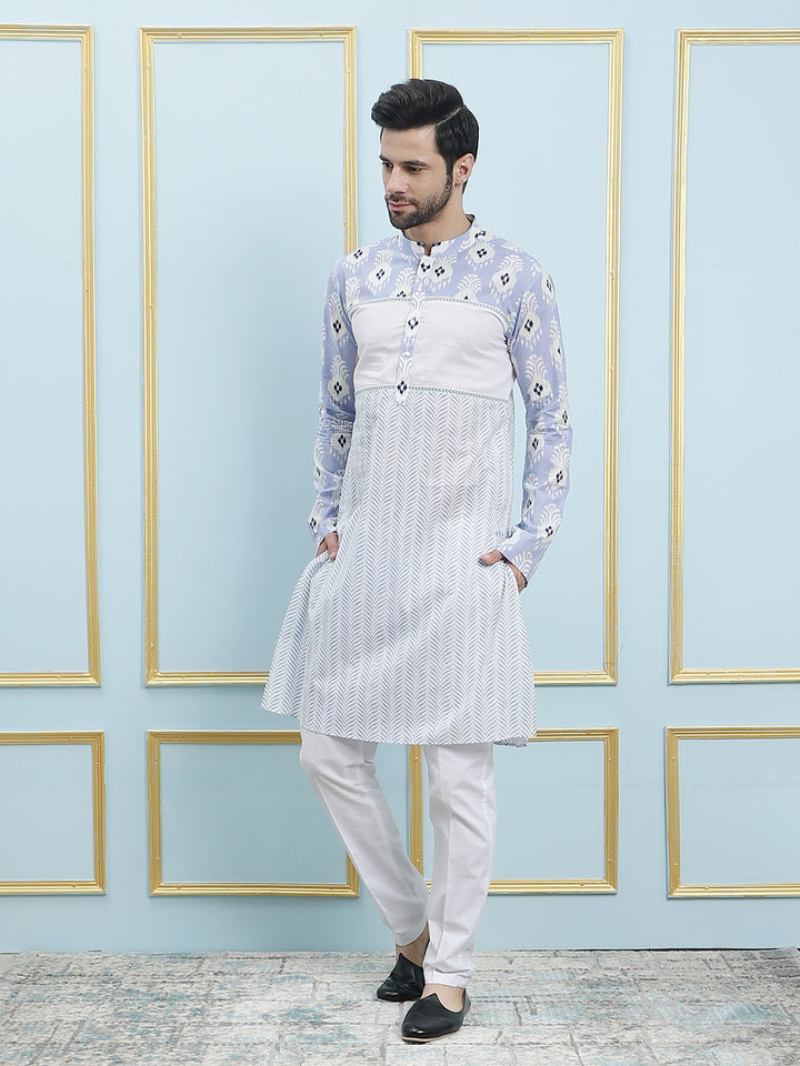 Printed Pure Cotton Straight Kurta with Princess Panel