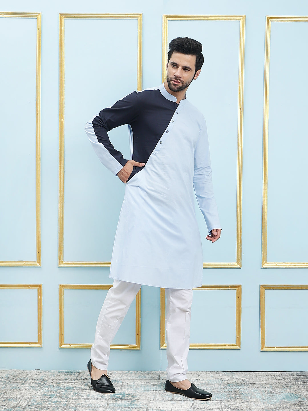 Solid Pure Cotton Straight Kurta with Princess Panel