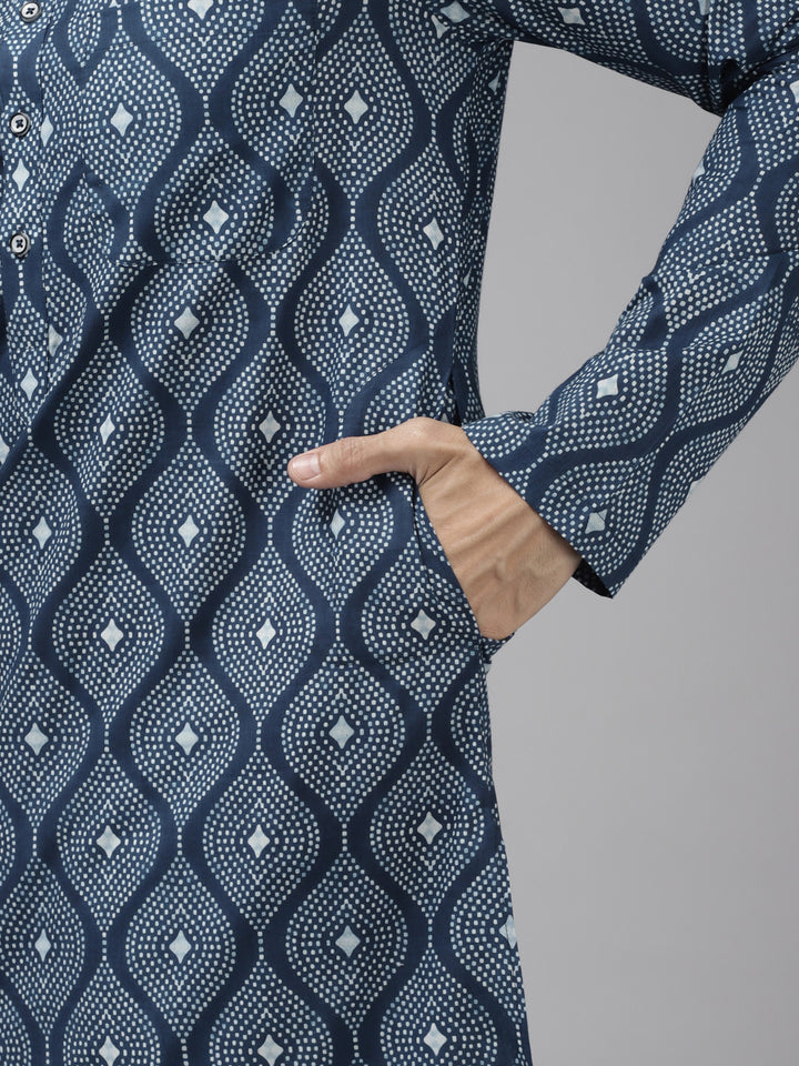 Printed Straight kurta with Pyjama