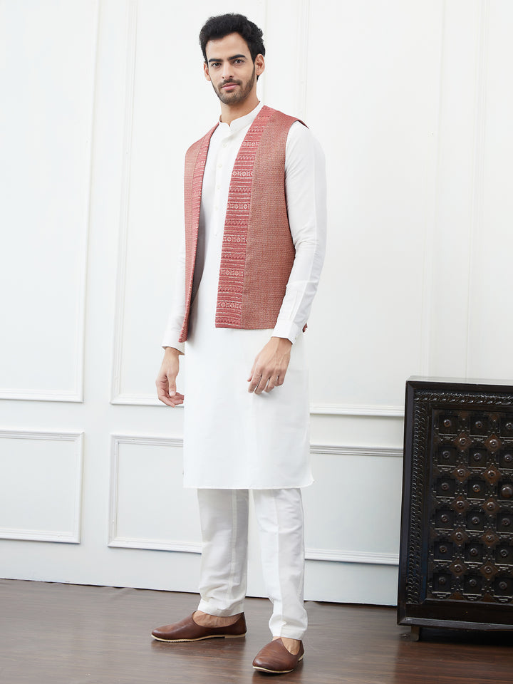 Woven Jacquard Nehru Jacket
