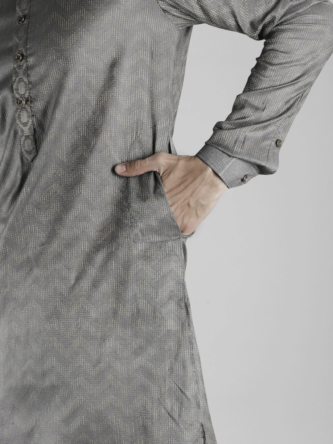 Silk Woven Straight Kurta