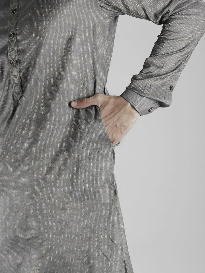 Silk Woven Straight Kurta