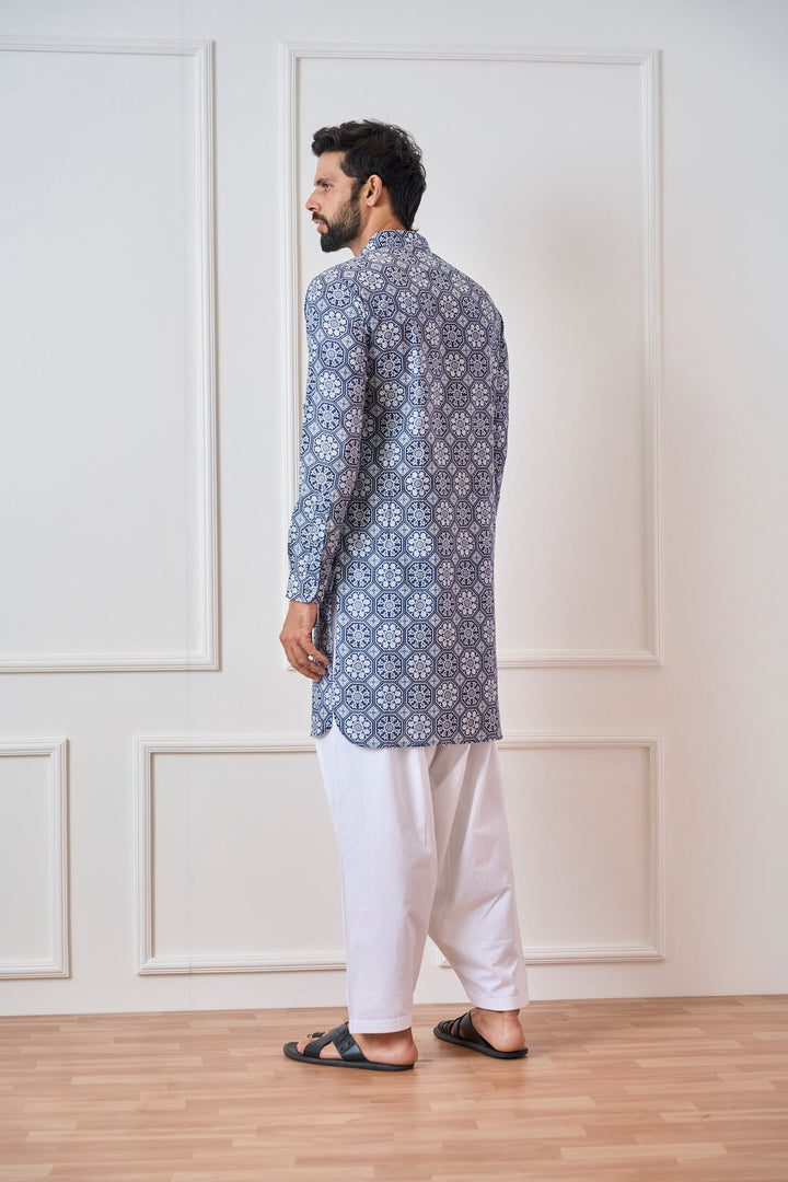 Pure Cotton Printed Pathani Kurta