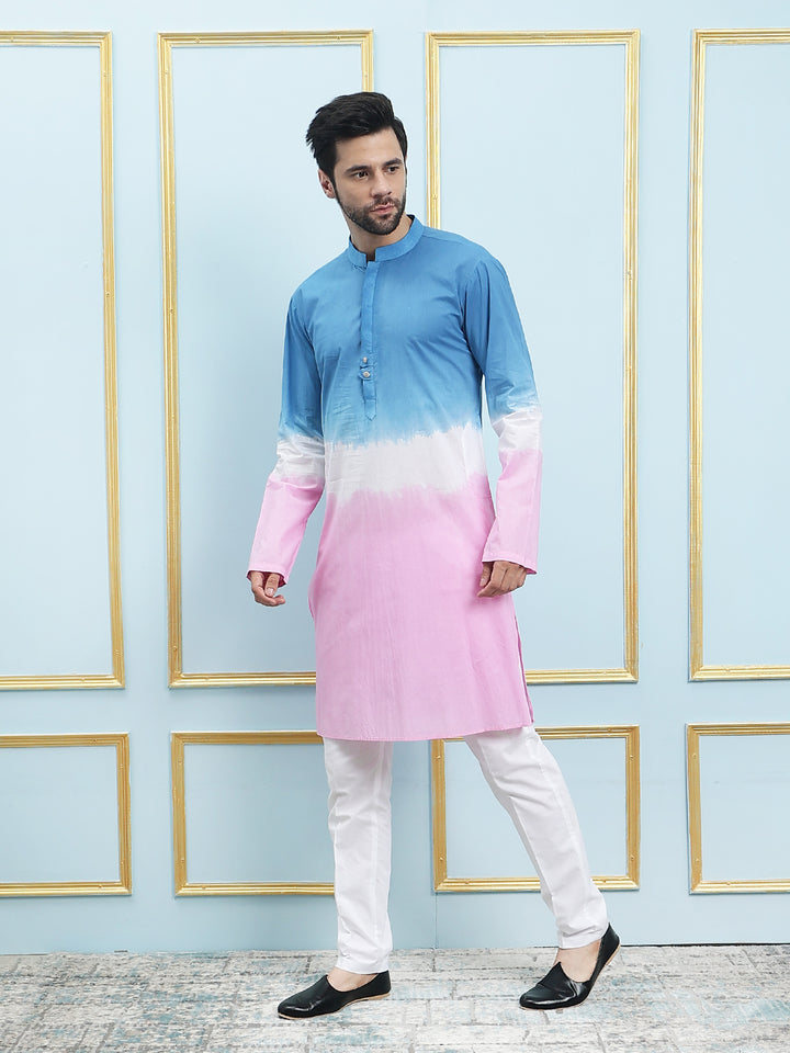 Ombre Dyed Pure Cotton Kurta with Pyjama