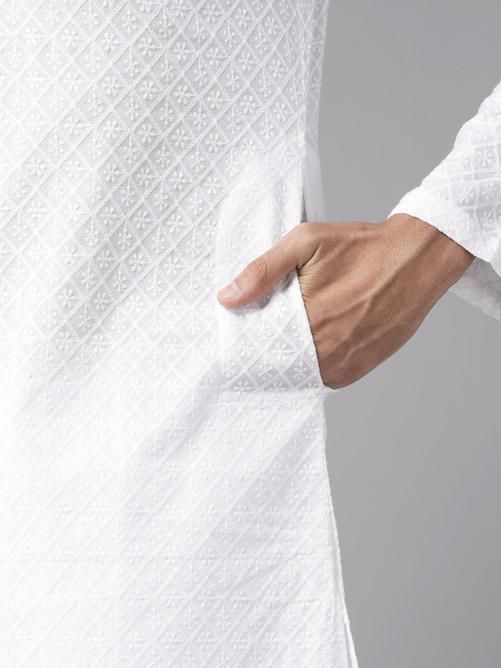 Chikankari Embroidered Straight kurta