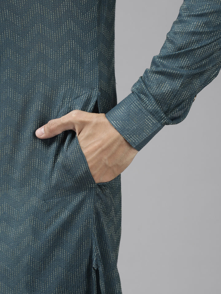 Silk Woven Straight kurta with Pyjama