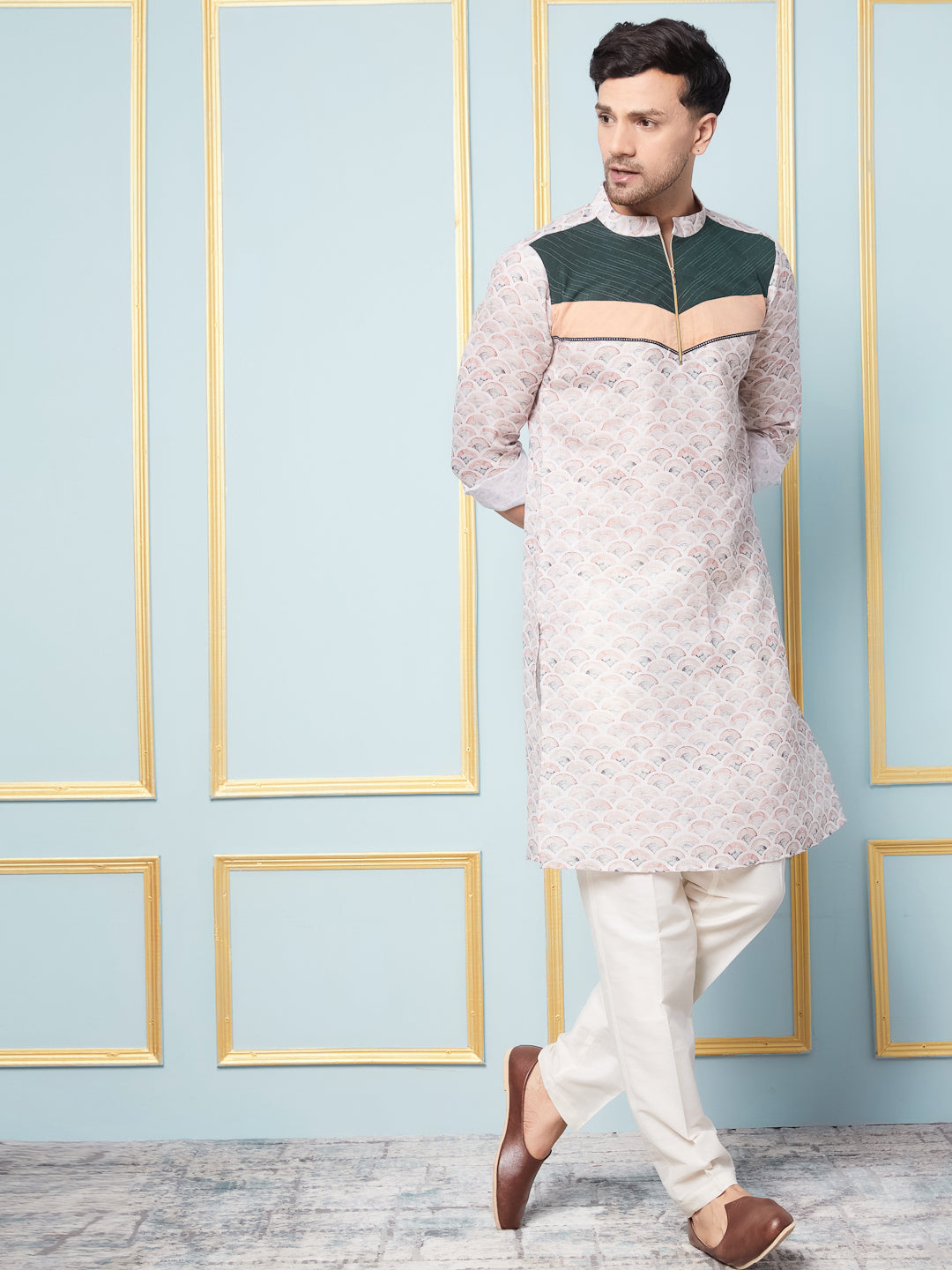 Multi Geometric Printed Kurta With Pyjama