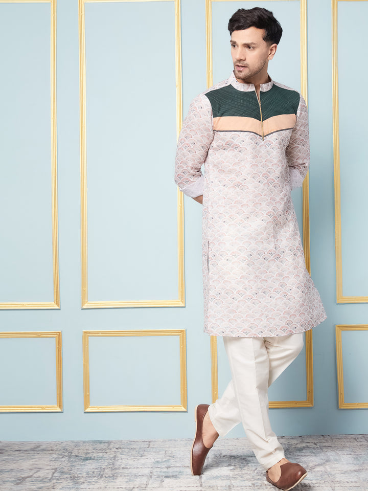 Multi Geometric Printed Kurta With Pyjama