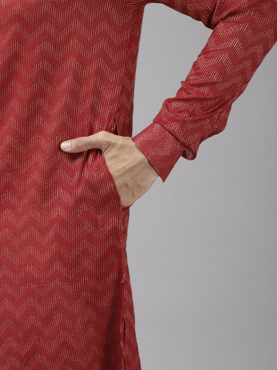 Silk Woven Straight Kurta