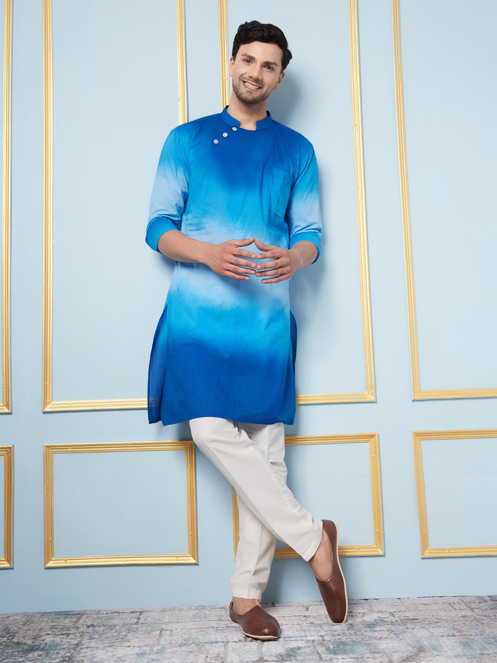 Ombre Dyed Pure Cotton Kurta with Pyjama