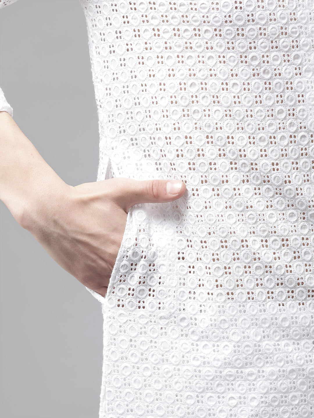 Pure Cotton Chikankari Embroidered Straight kurta