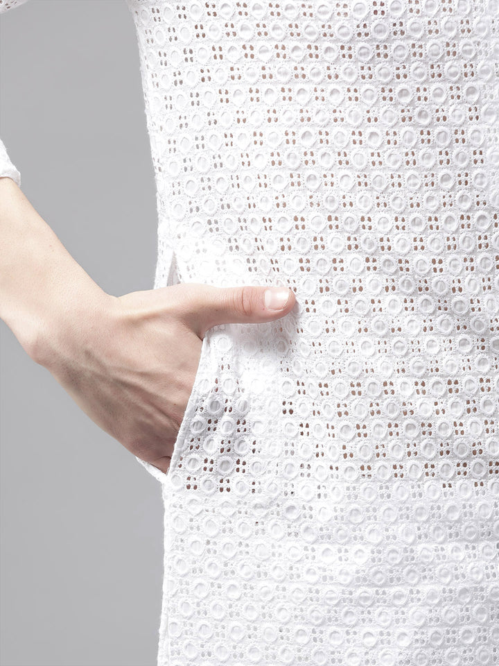 Pure Cotton Chikankari Embroidered Straight kurta