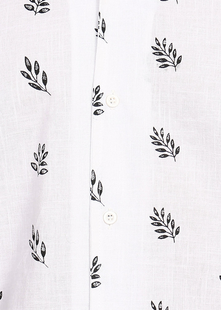 Fabmade Leaf Whisper Linen Shirt